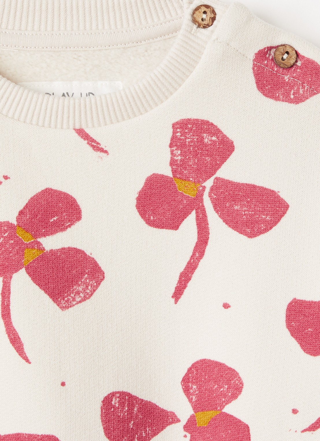 Play Up Sweater met print - detail ivoor