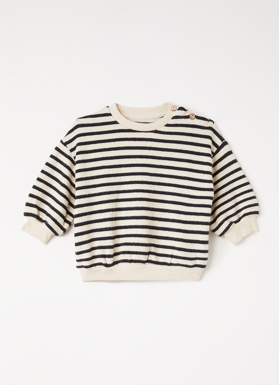 Play Up Sweater met streepprint - voorkant 2 ivoor