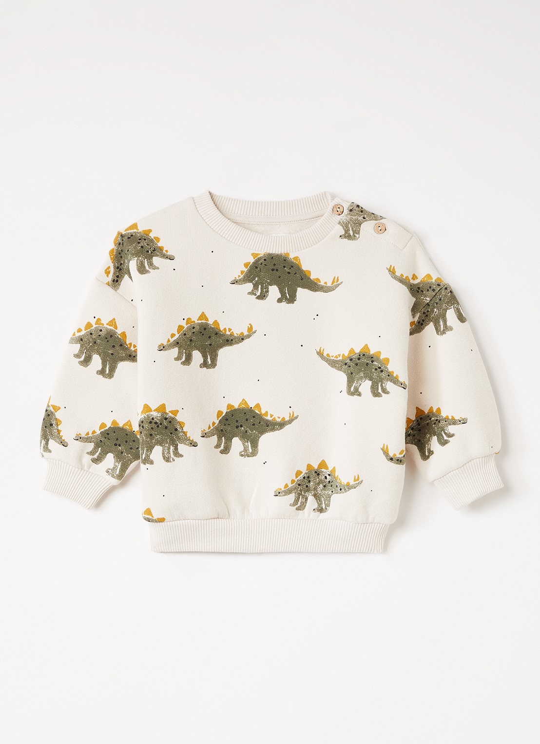Play Up Sweater van fleece met print - voorkant 2 creme