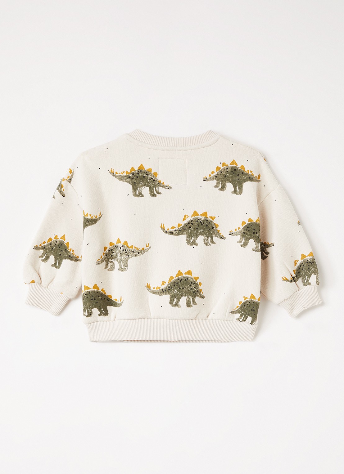 Play Up Sweater van fleece met print - voorkant 3 creme