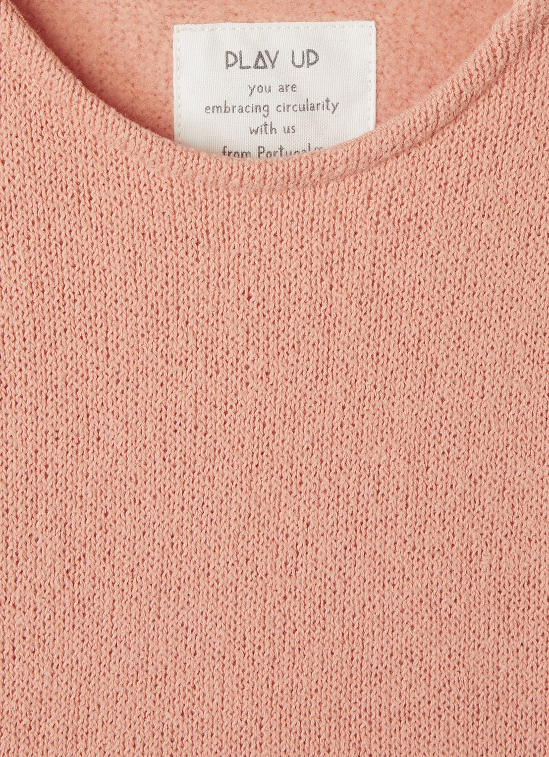 Play Up Sweater van jersey - detail abrikoos