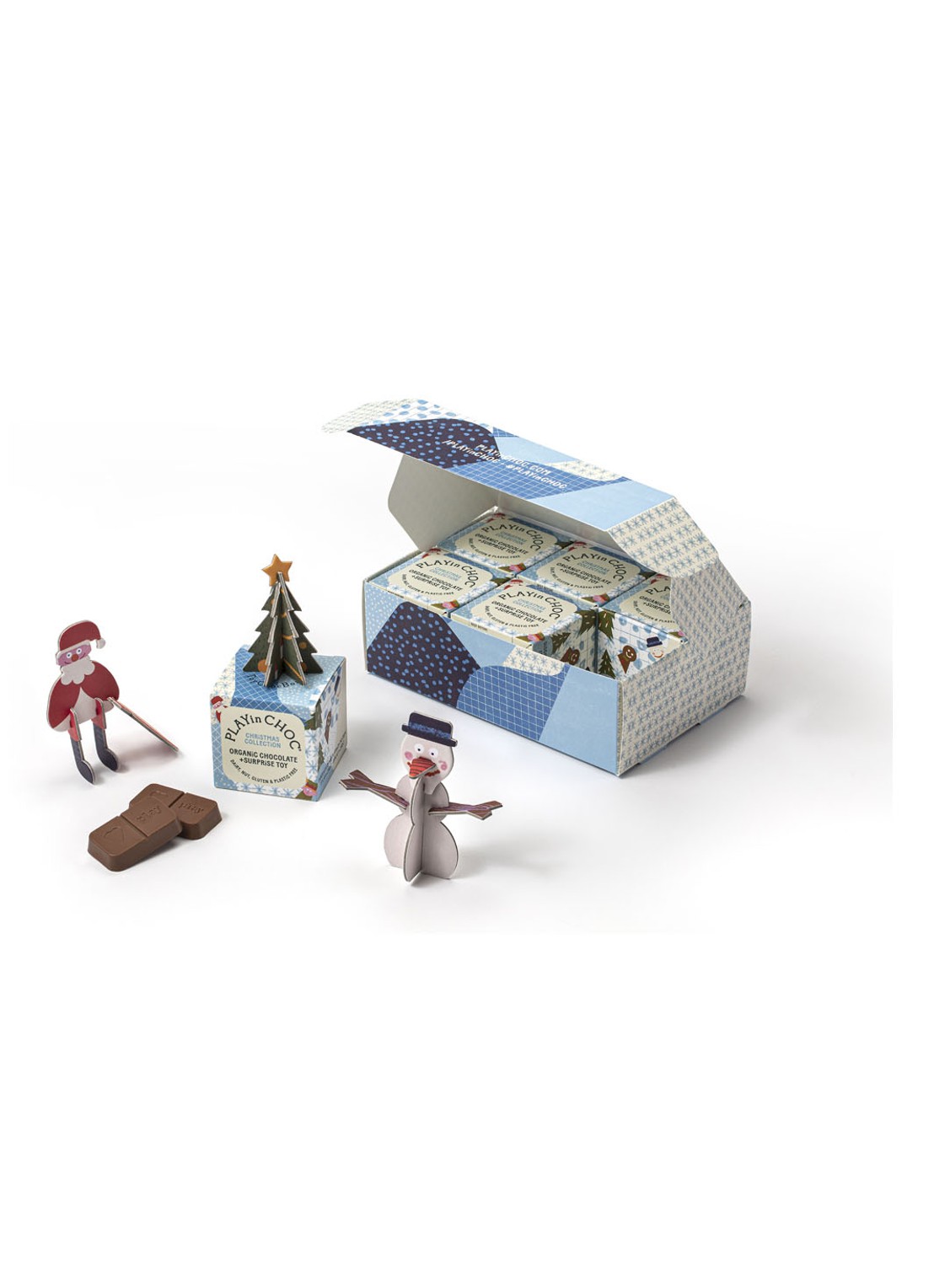 PLAYin CHOC ToyChoc Giftset Surprises Kerst chocolade met surprise - set van 6 - voorkant undefined