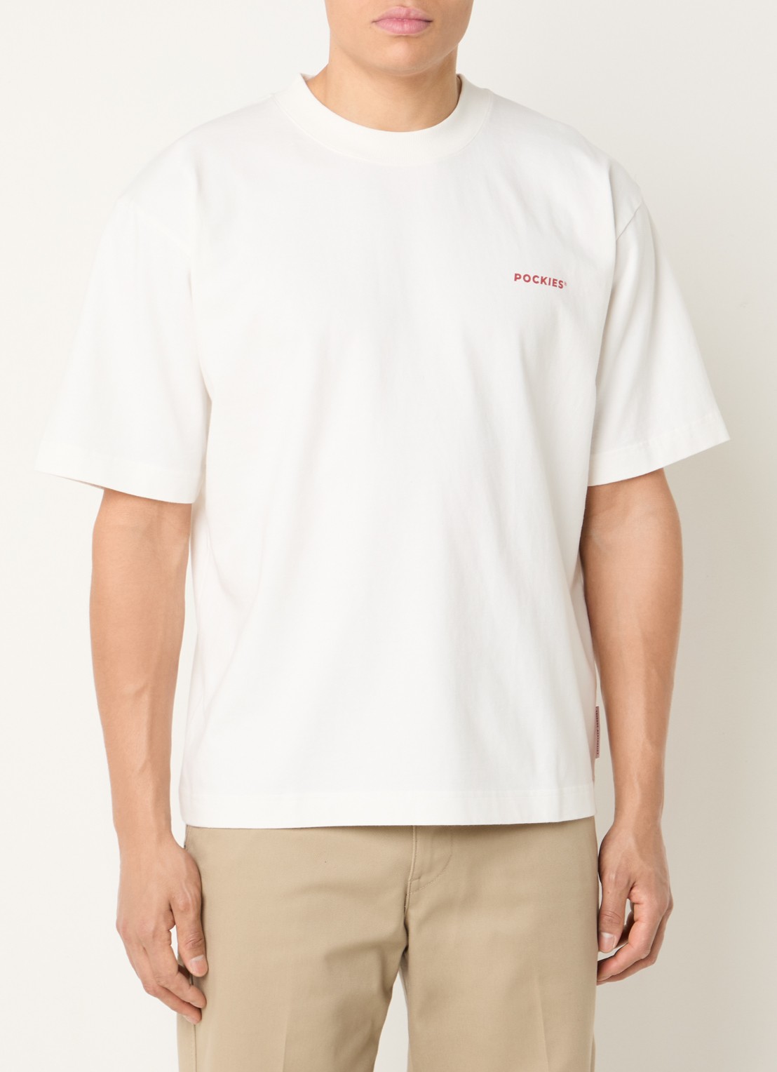 Pockies Alarm T-shirt met logo- en backprint - achterkant 2 wit