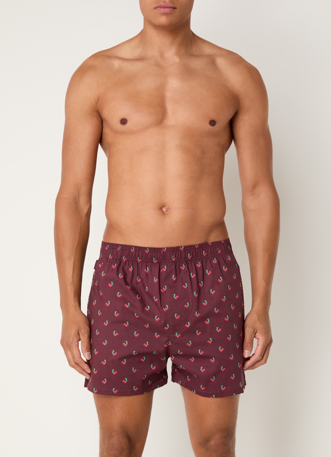 Pockies Boxershort met print - voorkant 2 donkerrood