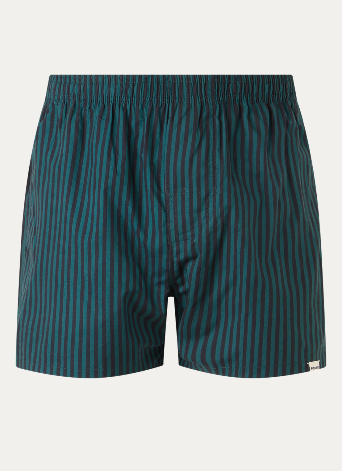 Pockies Boxershort met streepprint - voorkant donkergroen