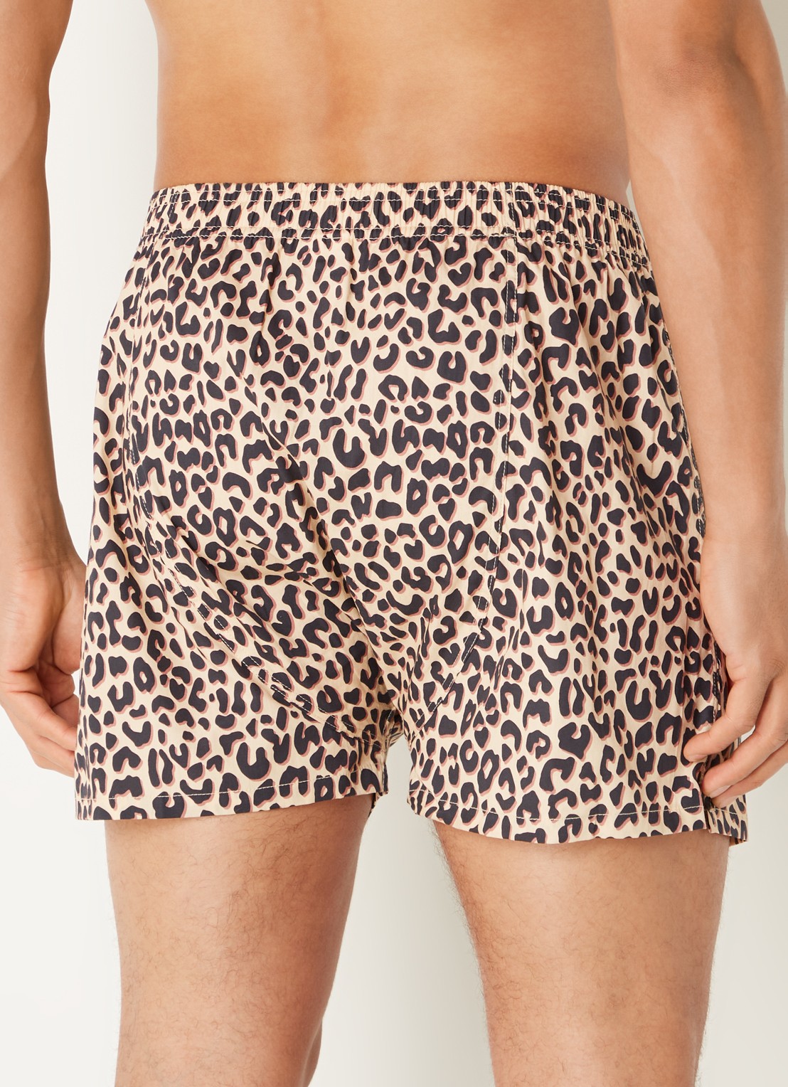 Pockies Boxershort van  katoen met panterprint - achterkant 4 bruin