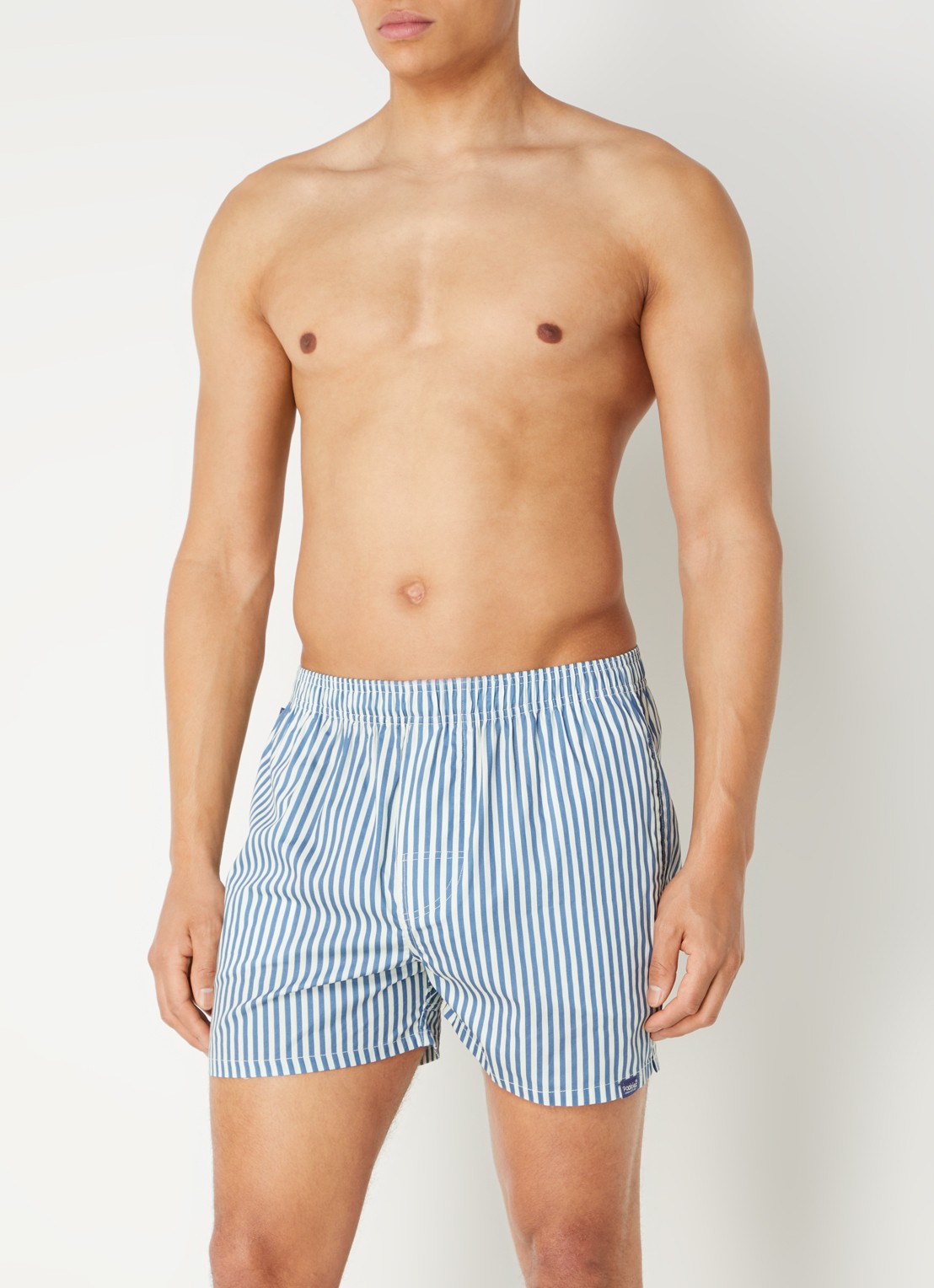 Pockies Boxershort van  katoen met steekzakken - voorkant 3 blauw