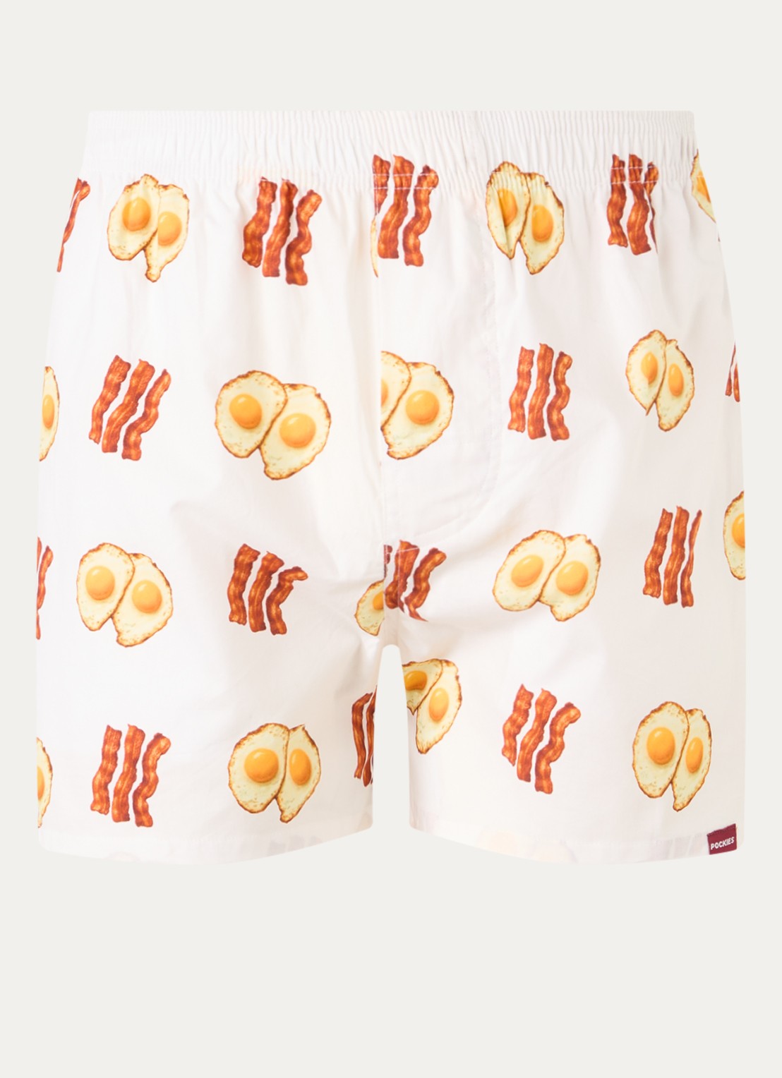 Pockies Breakfast boxershort met print - voorkant wit