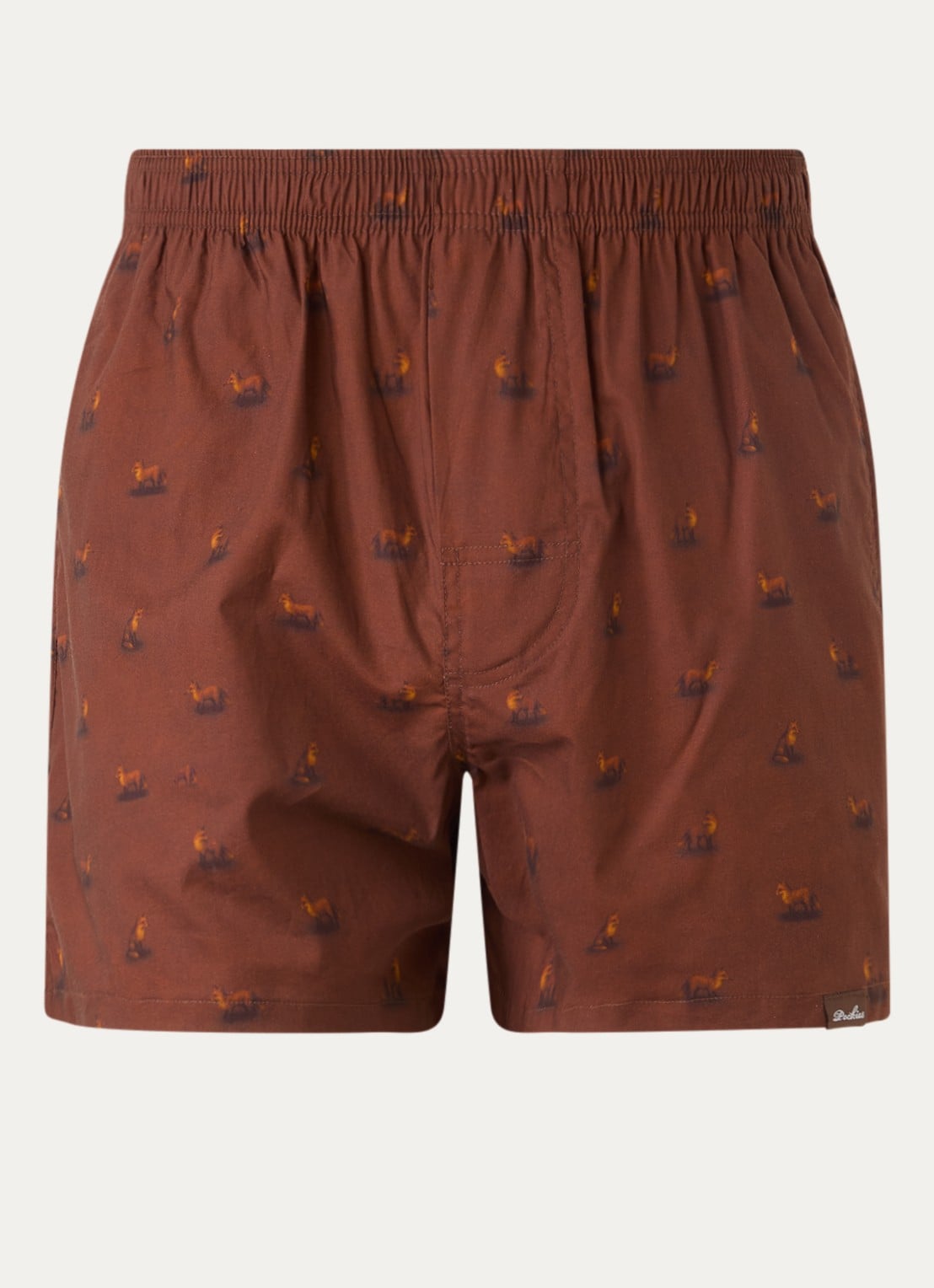 Pockies Fox boxershort met print - voorkant bruin