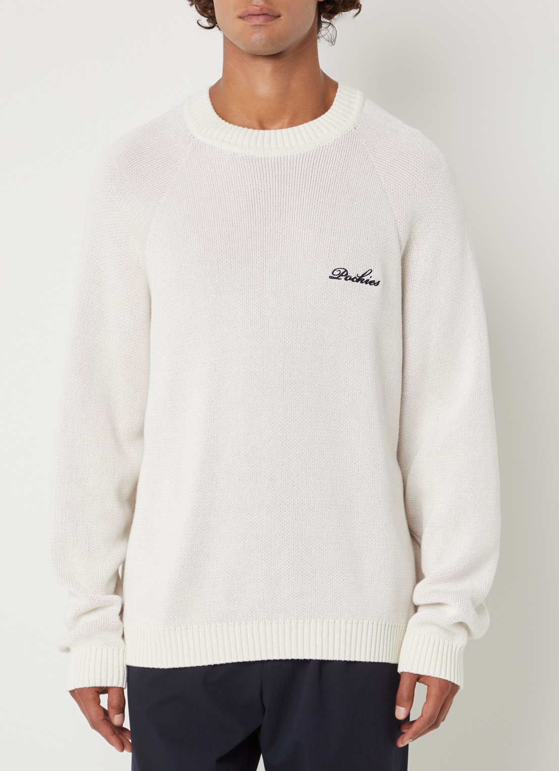 Pockies Grofgebreide trui met logo- en backprint - achterkant 2 paars