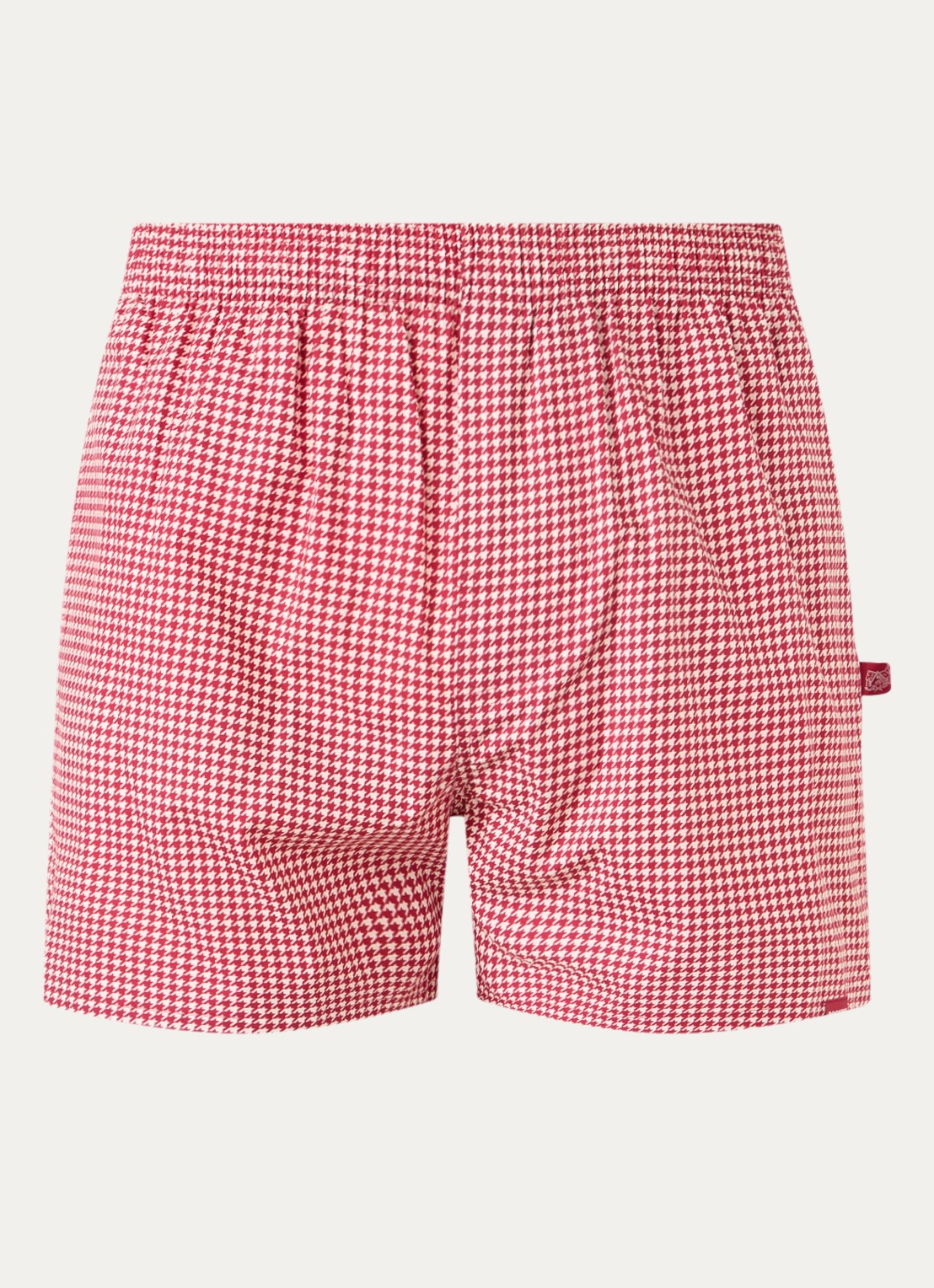 Pockies Houndstooth boxershort met pied-de-poule dessin - voorkant rood