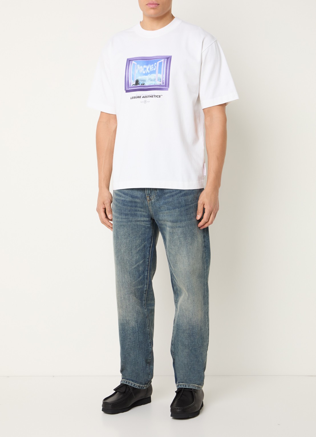Pockies L.A. Window T-shirt met print - voorkant 2 wit