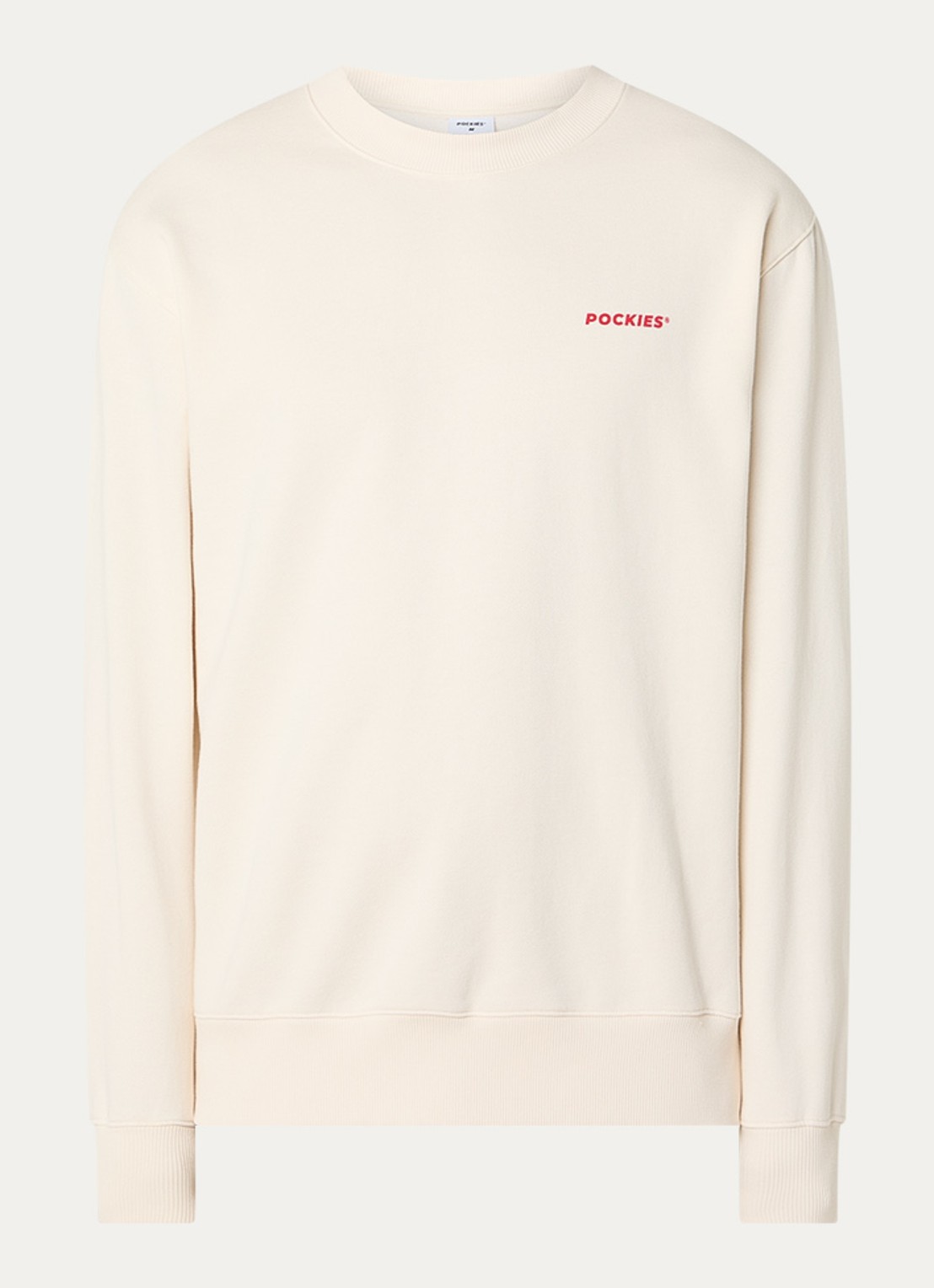 Pockies Lobster sweater met logo- en backprint - voorkant 2 creme