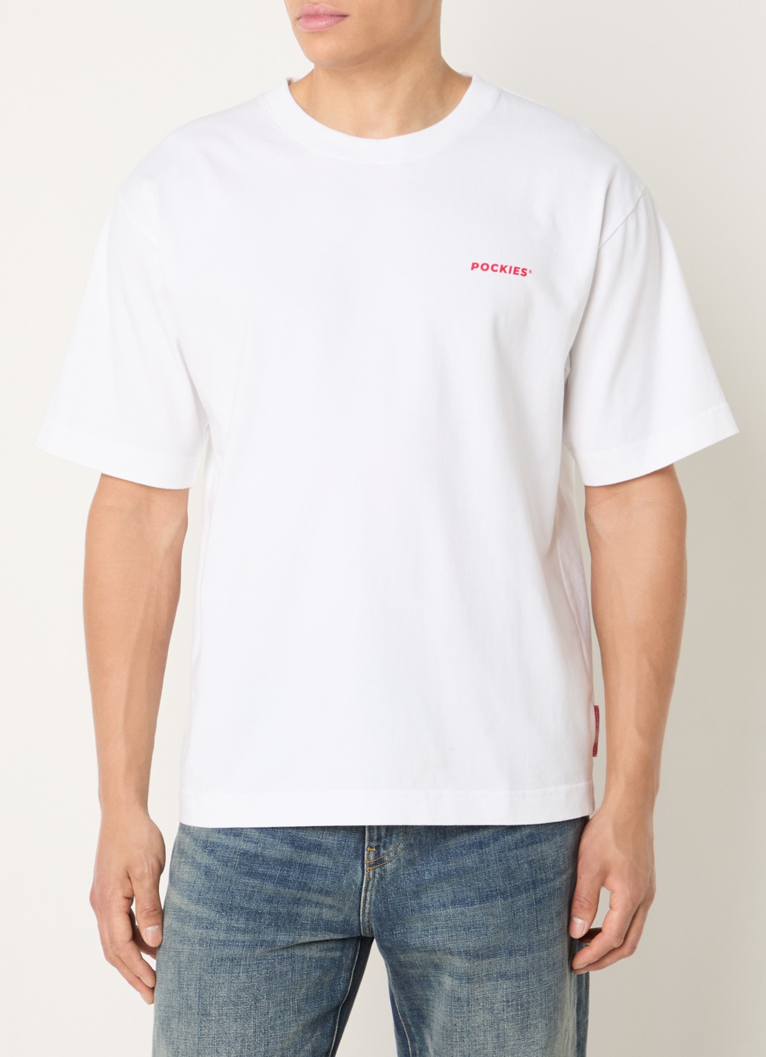 Pockies Lobster T-shirt met logo- en backprint - achterkant 3 wit