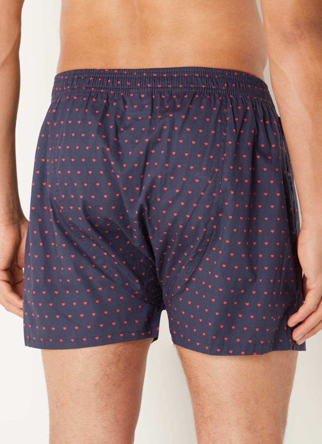 Pockies Love boxershort van  katoen met print - achterkant 2 donkerblauw