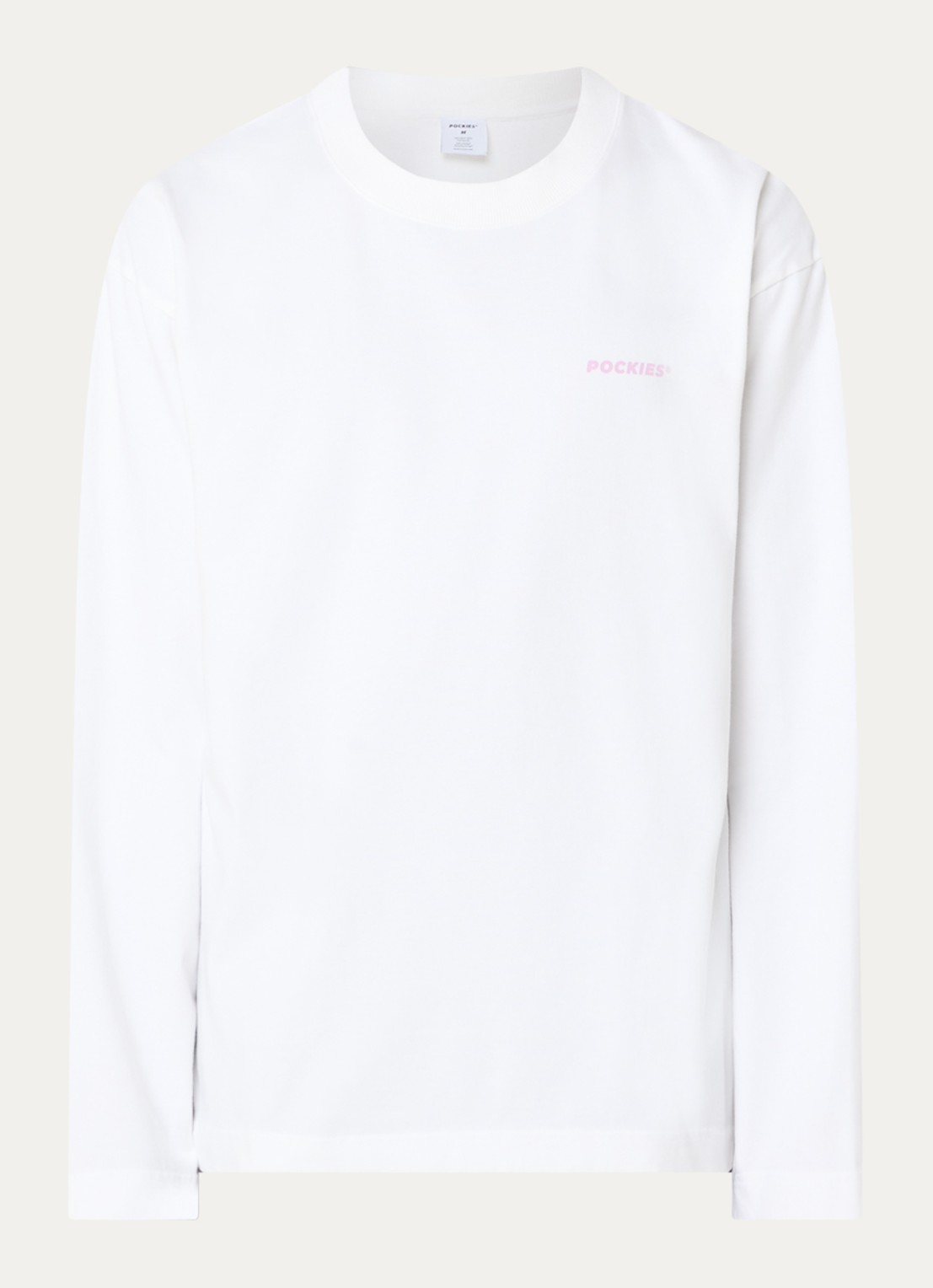 Pockies Move longsleeve met logo- en backprint - voorkant 2 wit