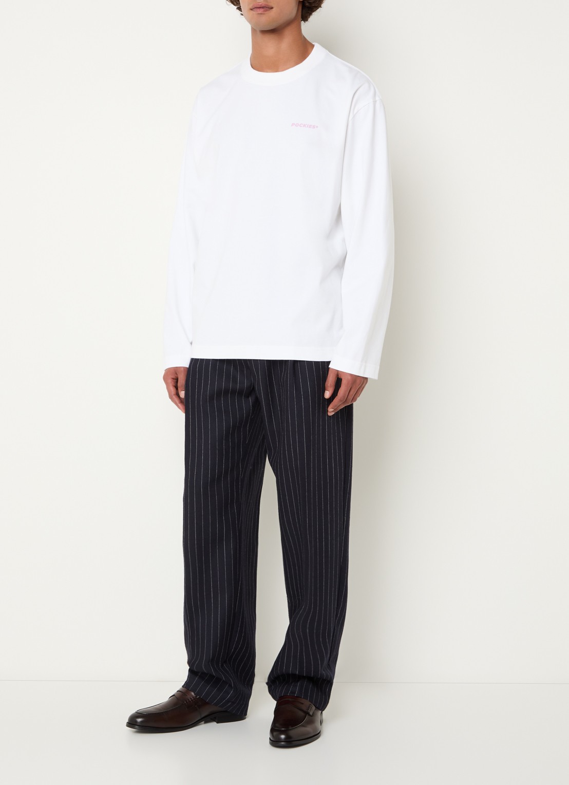 Pockies Move longsleeve met logo- en backprint - voorkant 3 wit