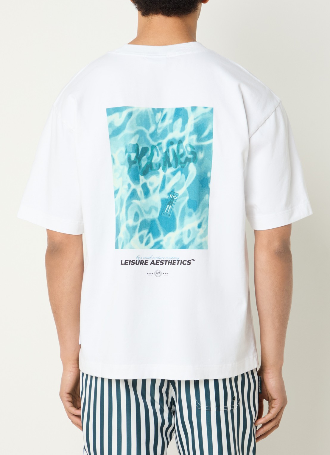 Pockies Pool T-shirt met logo- en backprint - detail wit