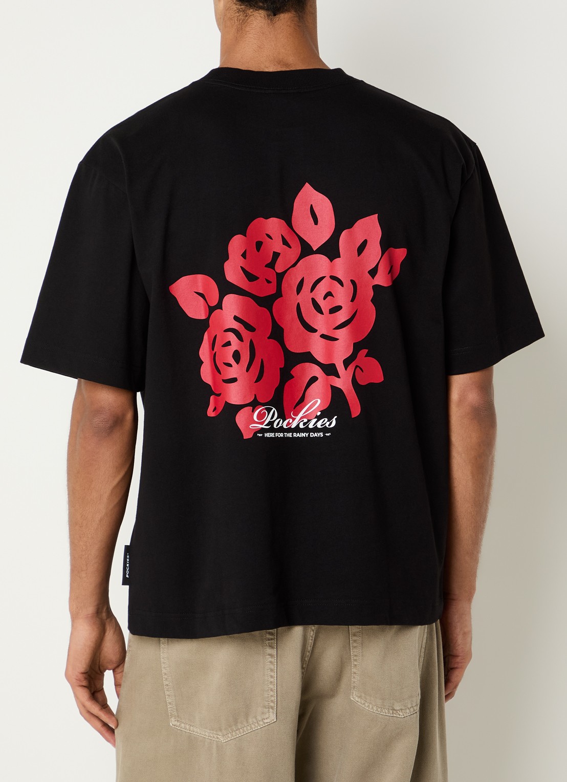Pockies Roses T-shirt met logo- en backprint - detail 3 zwart