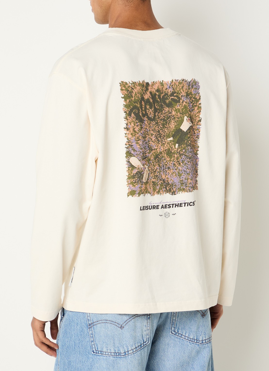 Pockies Shepherd sweater met logo- en backprint - detail 2 gebroken wit