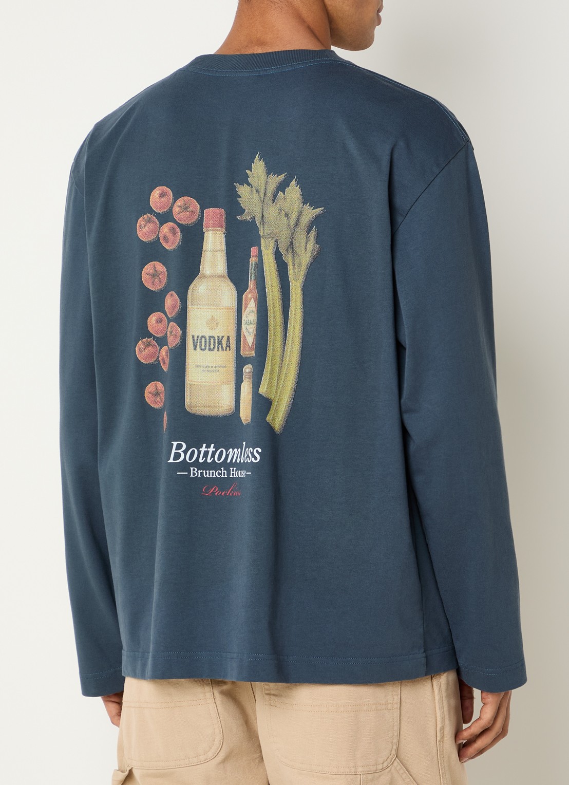 Pockies Sweater met logo- en backprint - detail 3 donkerblauw