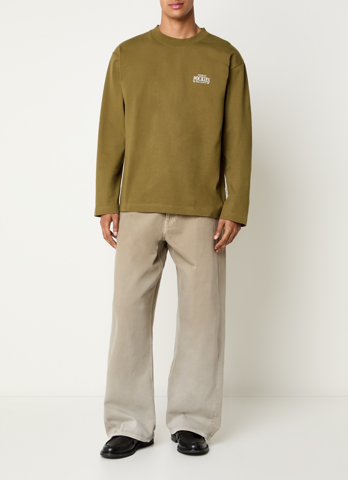 Pockies Sweater met logo- en backprint - voorkant 3 groen