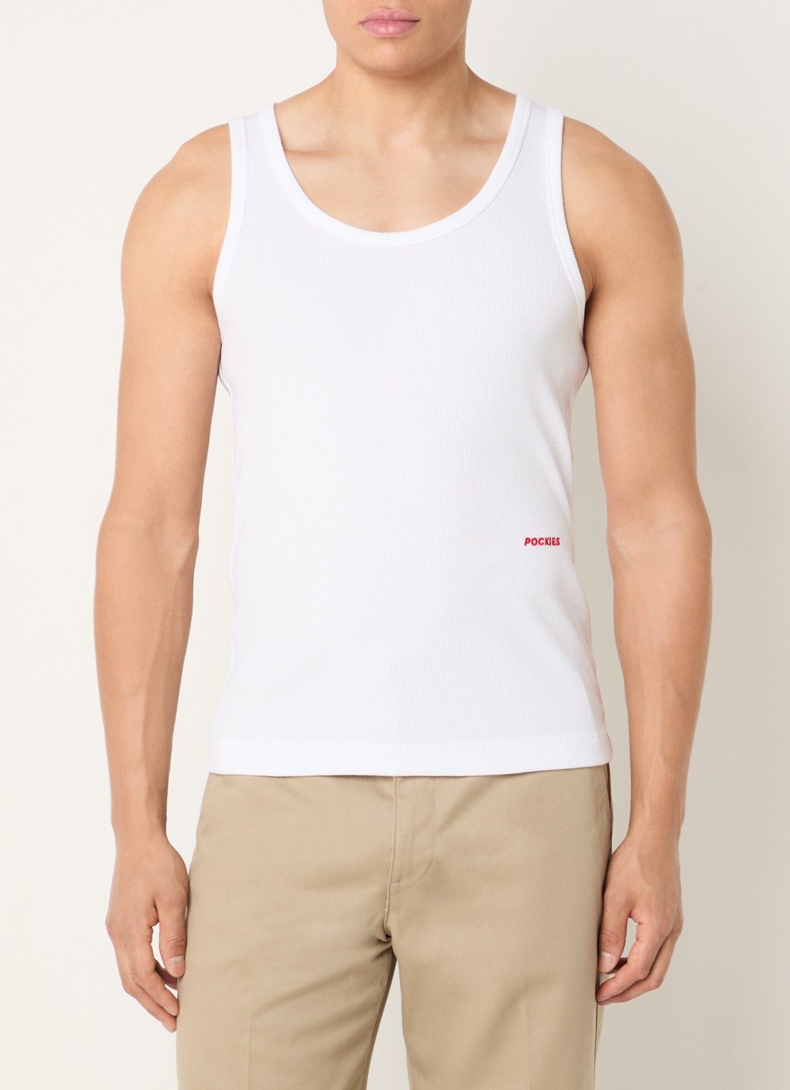Pockies Tanktop met logo  - detail 4 wit