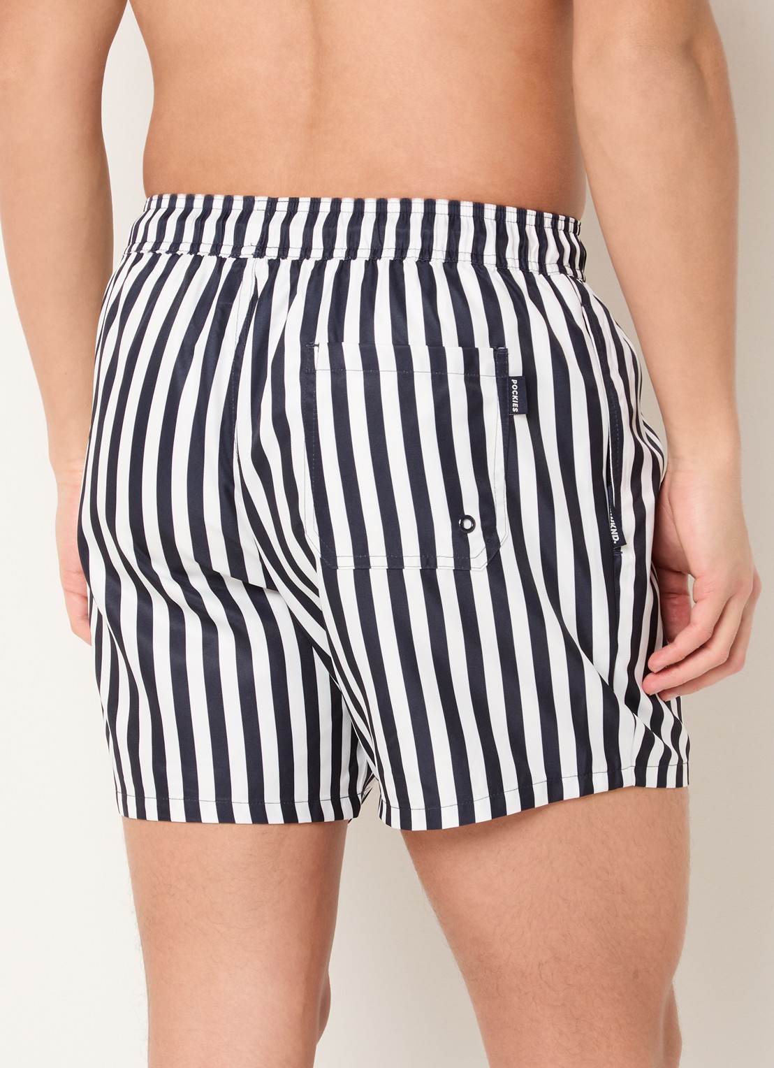 Pockies Zwemshorts met streepprint - achterkant 4 donkerblauw