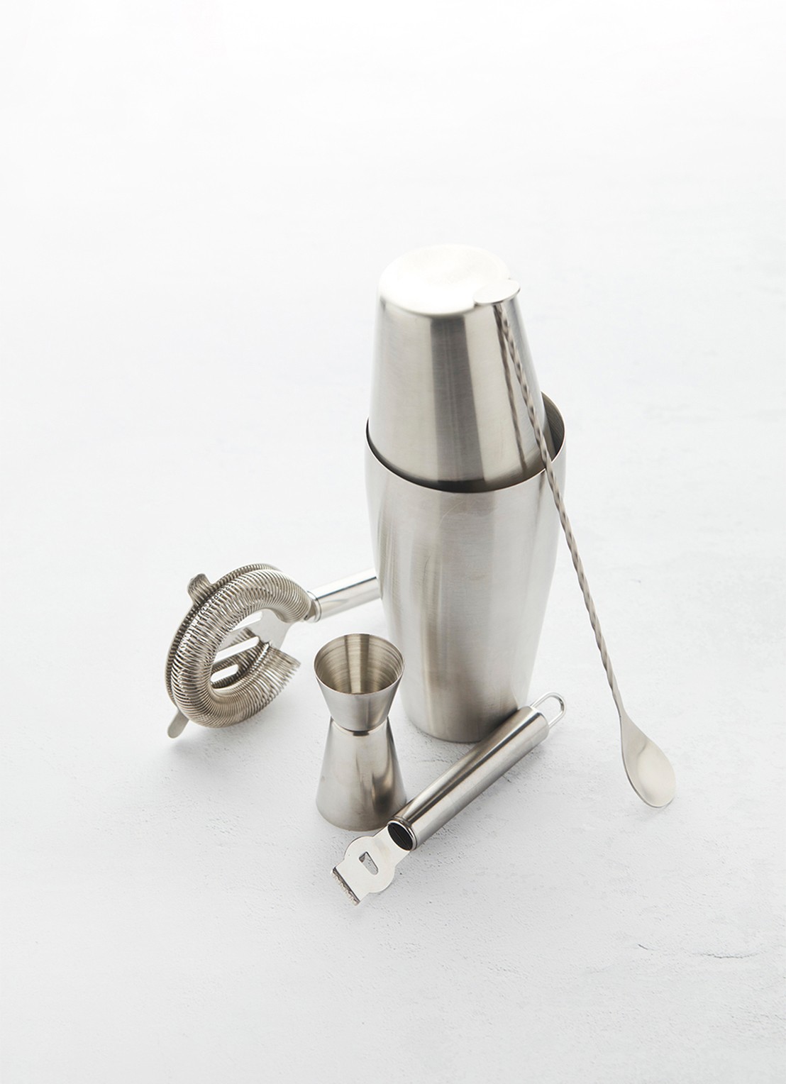 Point-Virgule Cocktailset met Boston shaker 5-delig - achterkant 5 zilver