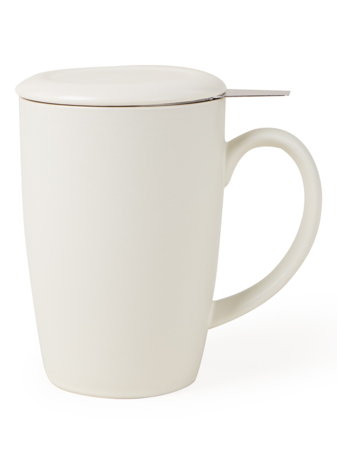 Point-Virgule Mok met theezeef 40 cl 3-delig - voorkant wit