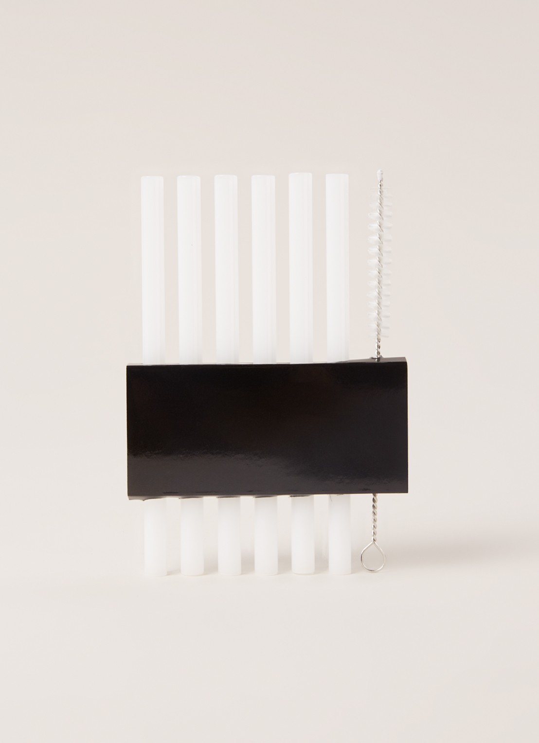 Point-Virgule Rietje van glas set van 6 - voorkant 3 wit