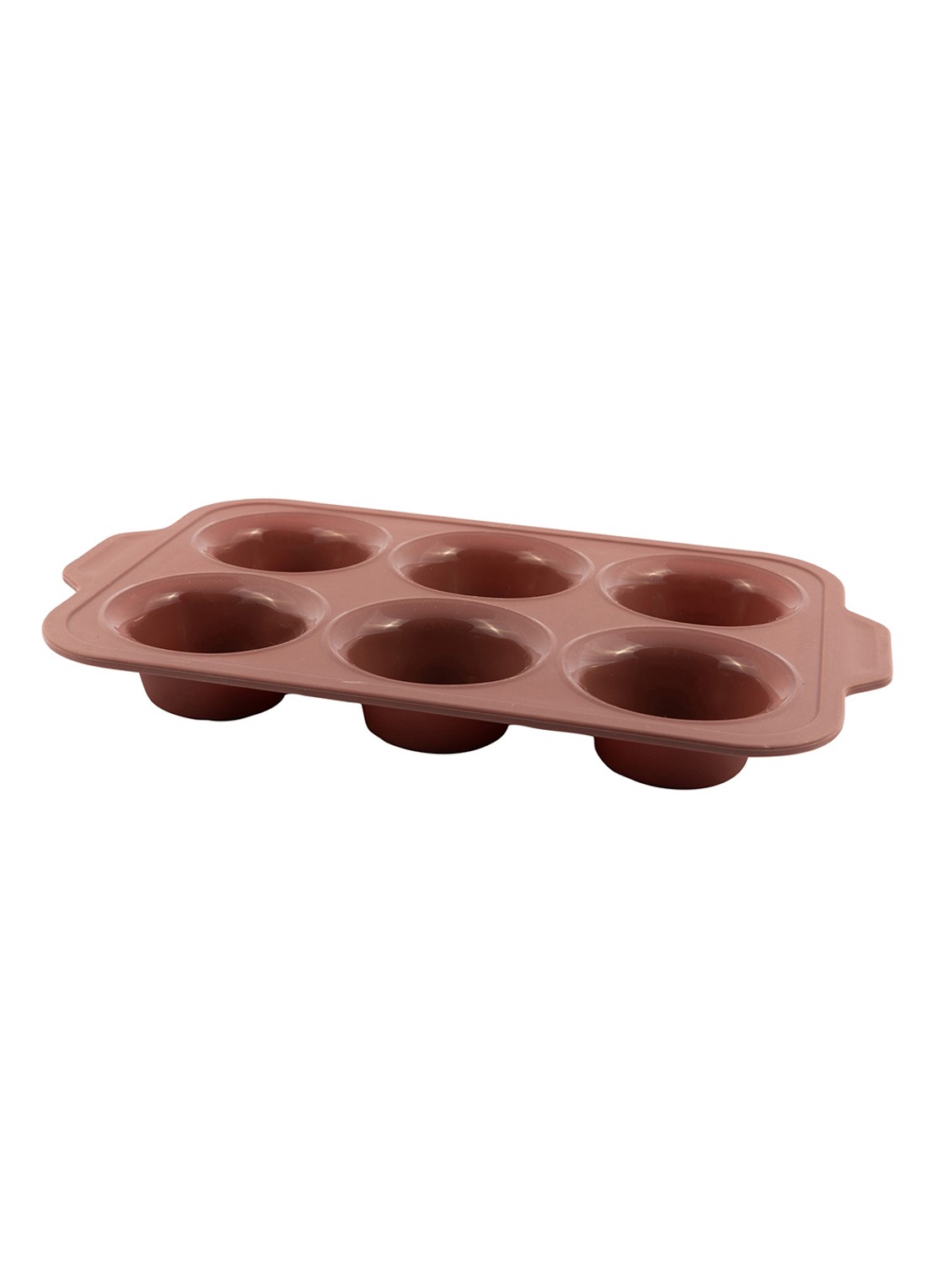 Point-Virgule Siliconen bakvorm voor muffins 6-vaks - voorkant bruin