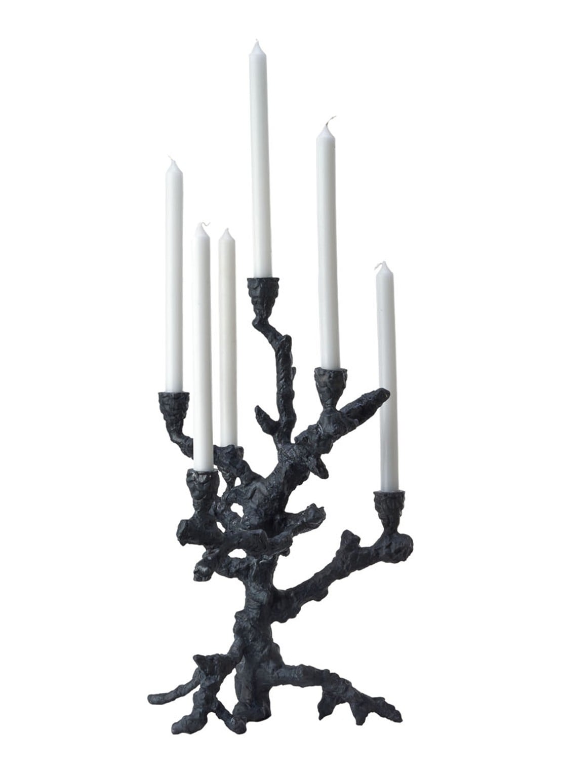 POLSPOTTEN Apple Tree kandelaar 53 cm - voorkant 2 donkergrijs
