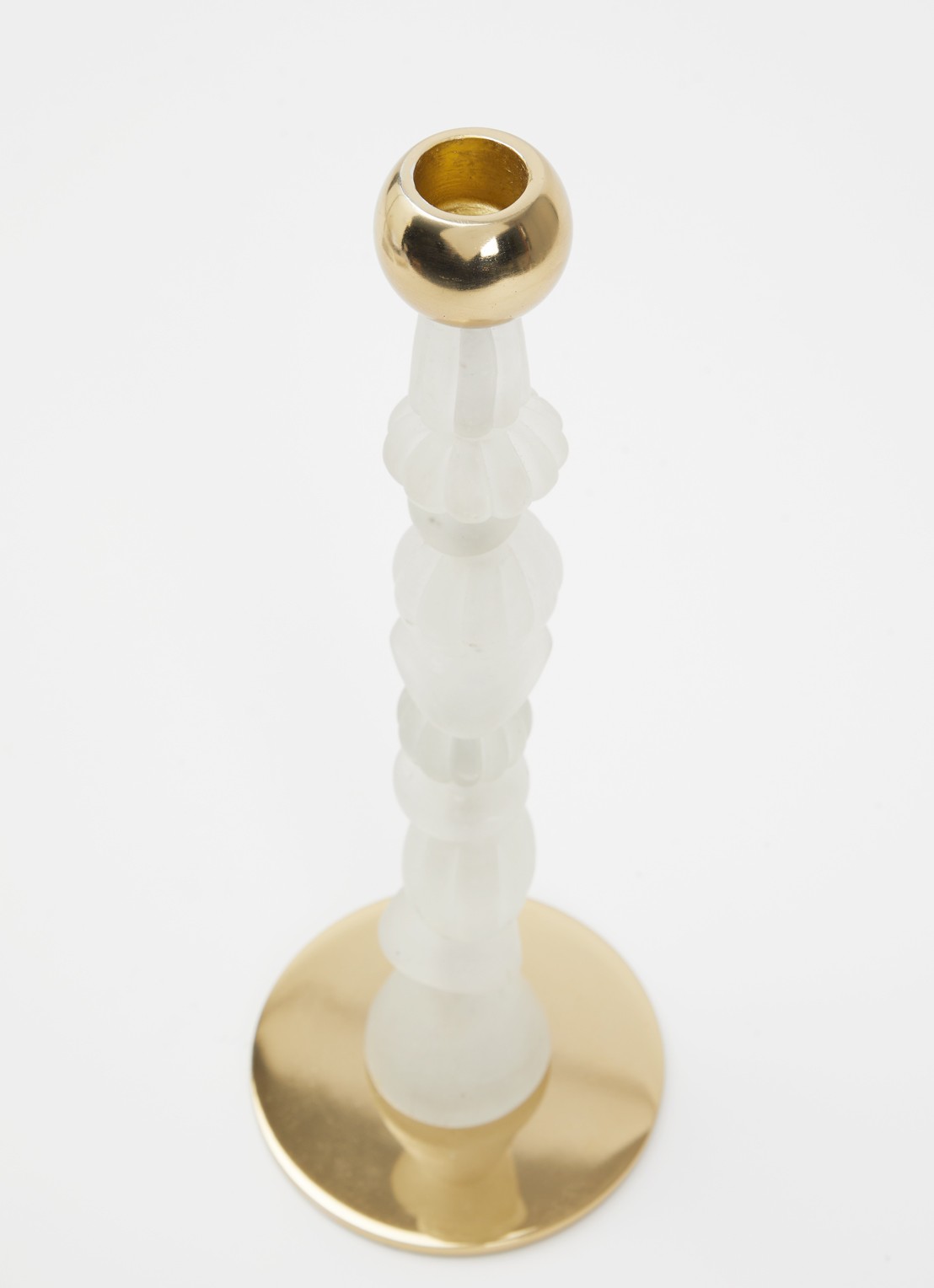 POLSPOTTEN Beads kandelaar small 34 cm - voorkant 2 wit