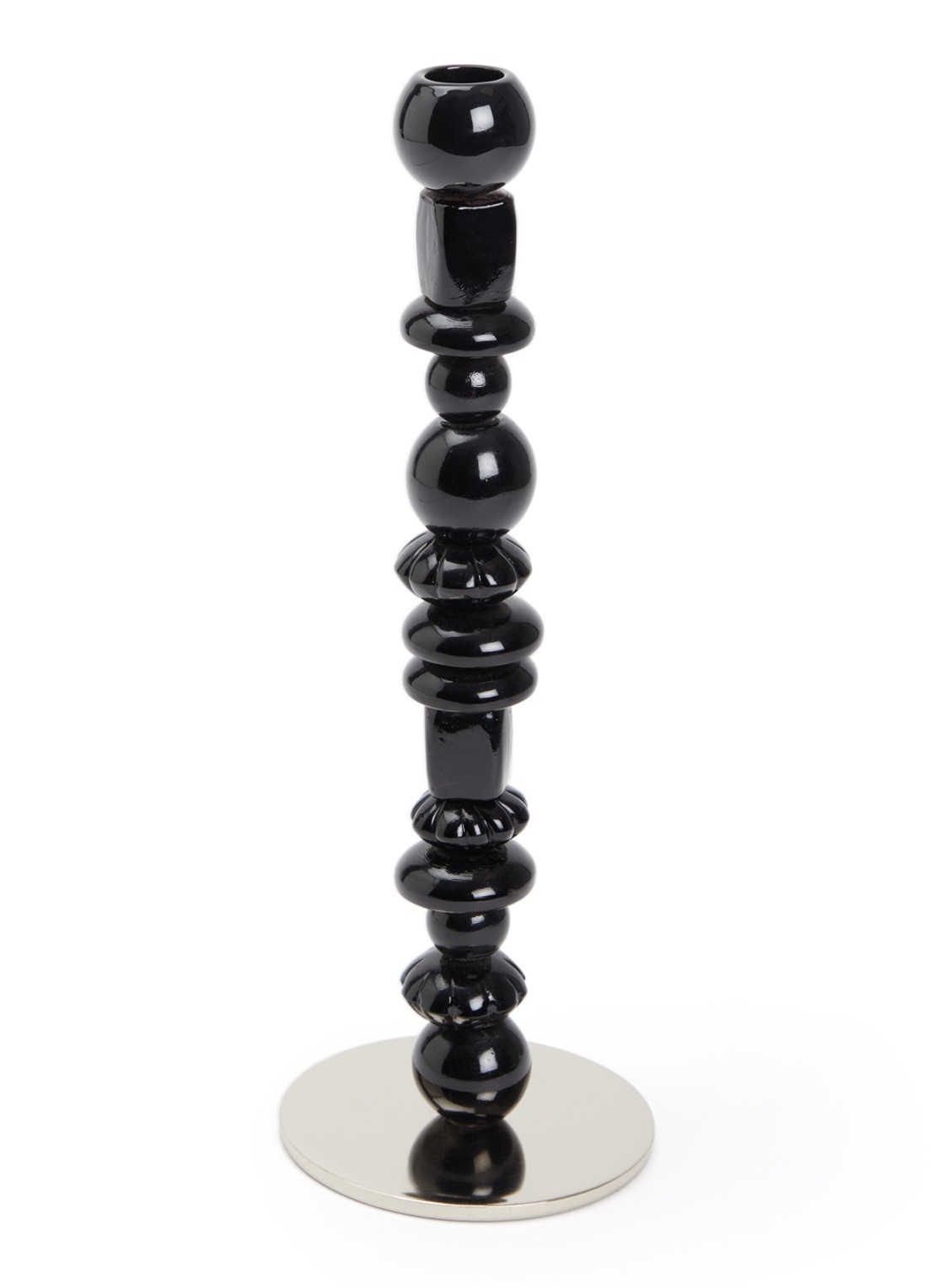 POLSPOTTEN Beads kandelaar small 34 cm - voorkant zwart