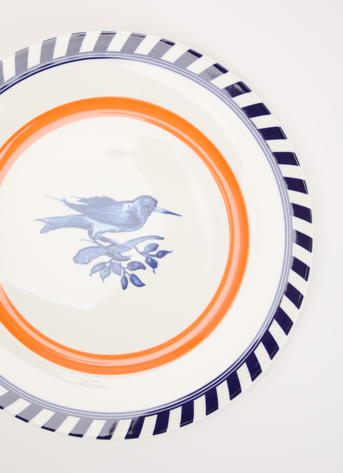 POLSPOTTEN Bird dinerbord 27 cm set van 2 - detail oranje