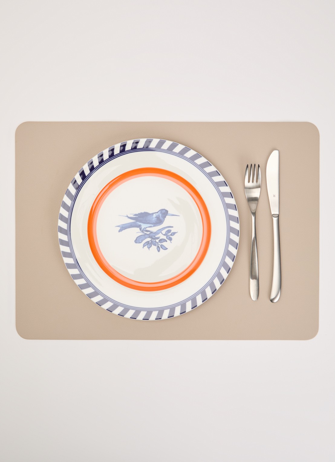 POLSPOTTEN Bird dinerbord 27 cm set van 2 - detail 2 oranje