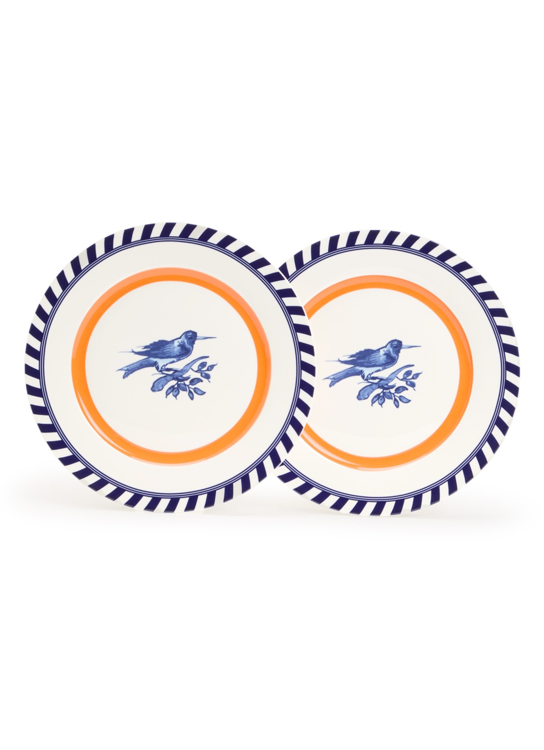 POLSPOTTEN Bird dinerbord 27 cm set van 2 - voorkant 3 oranje