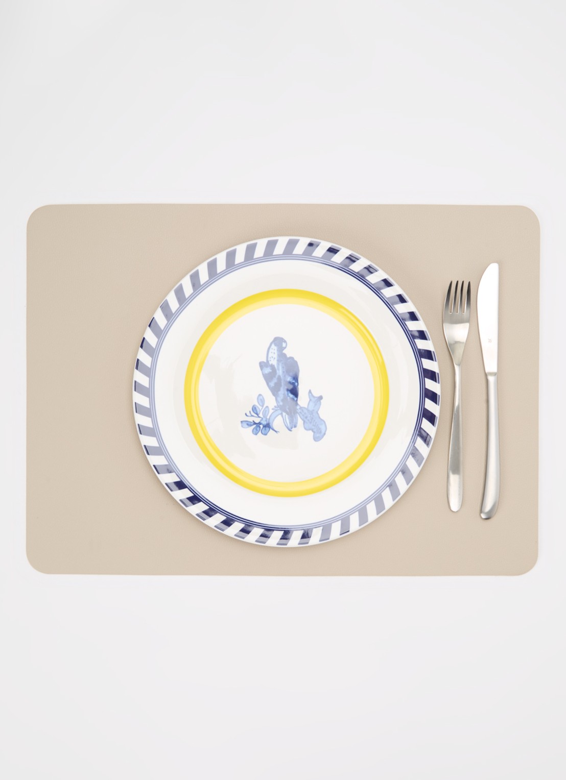 POLSPOTTEN Bird dinerbord 27 cm set van 2 - detail 2 geel