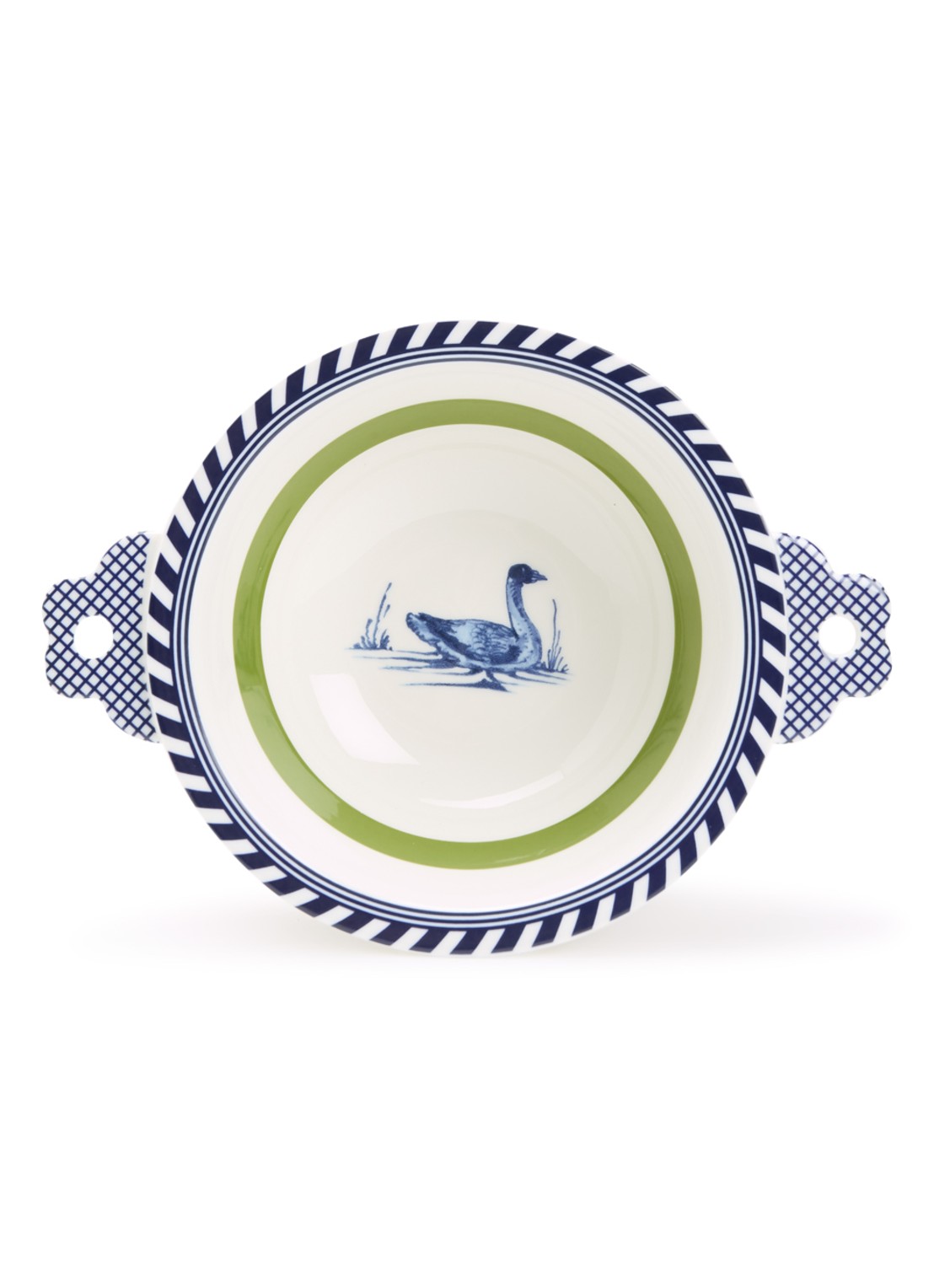 POLSPOTTEN Bird kom 17 cm  - voorkant 2 groen