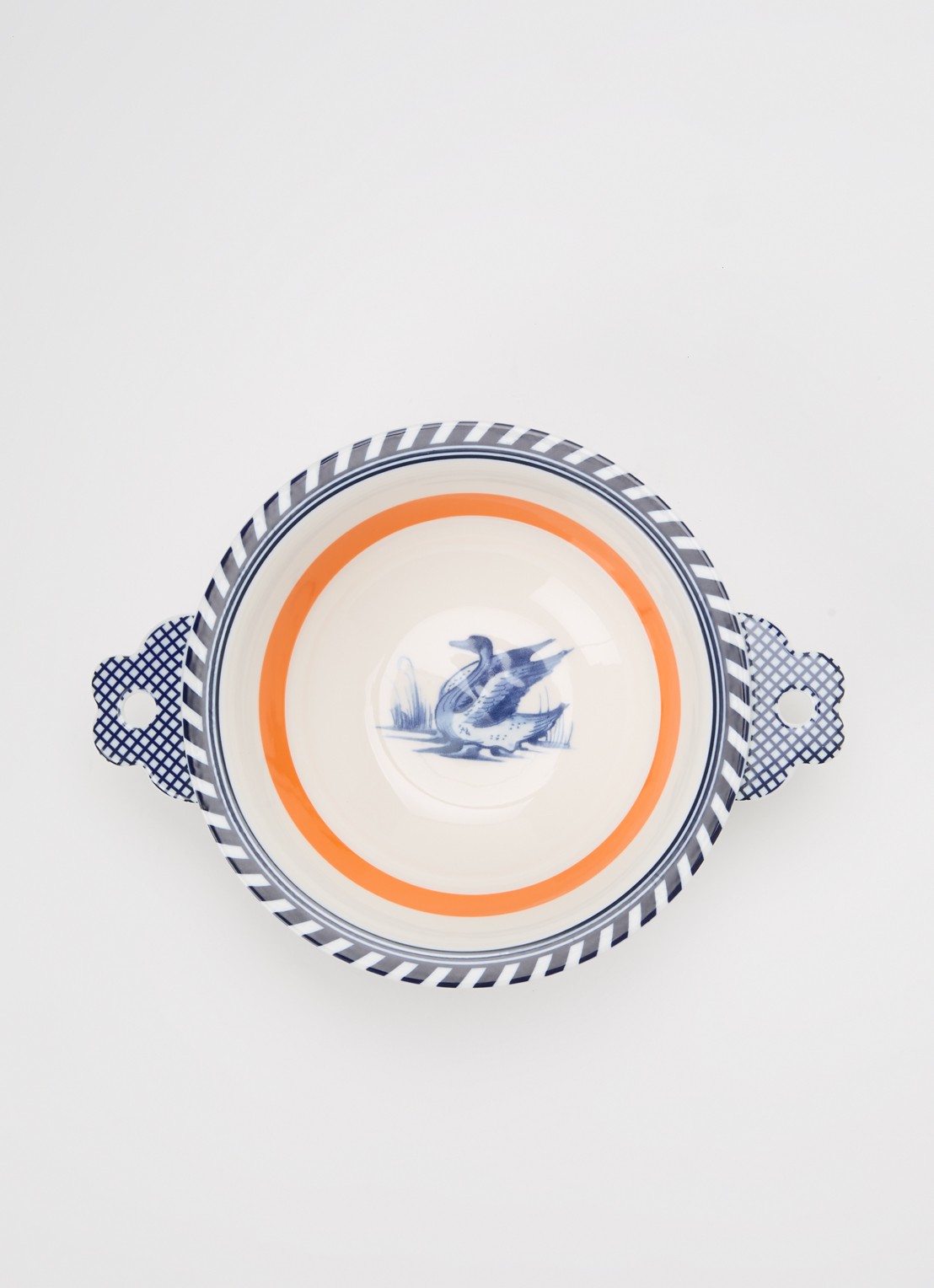 POLSPOTTEN Bird kom 17 cm - voorkant 2 oranje