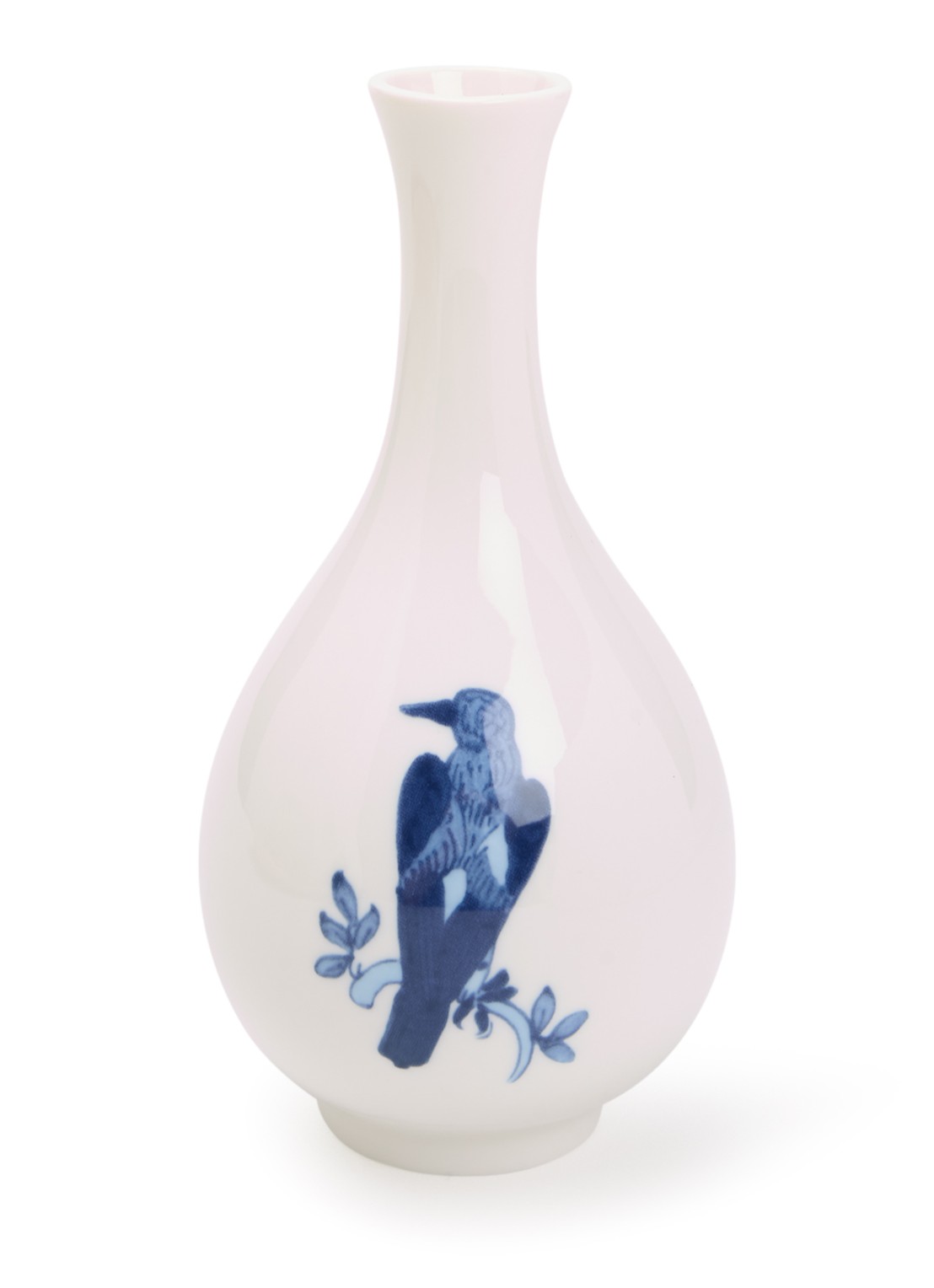 POLSPOTTEN Bird Small vaas 17 cm  - voorkant 2 blauw