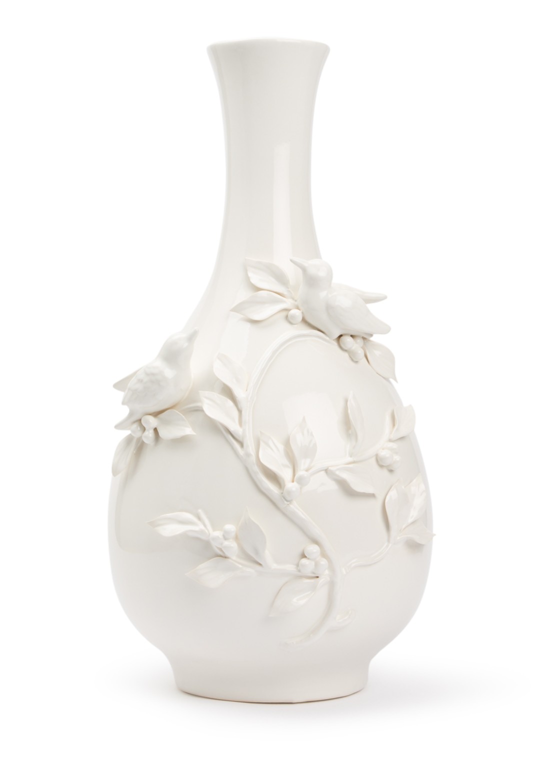 POLSPOTTEN Bird vaas 60 cm - voorkant wit