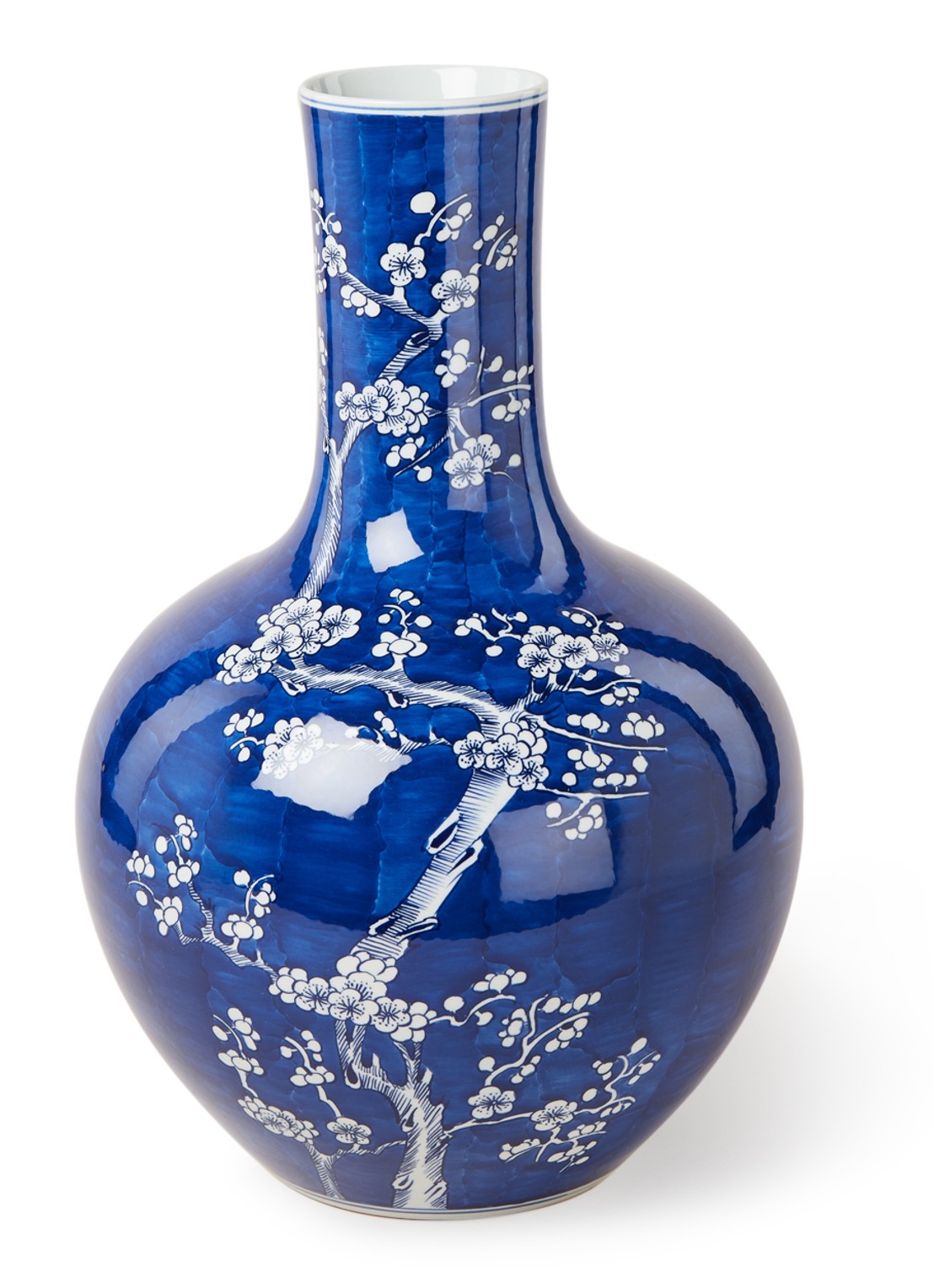 POLSPOTTEN Blossom Blue L vaas 46 cm  - voorkant 2 blauw