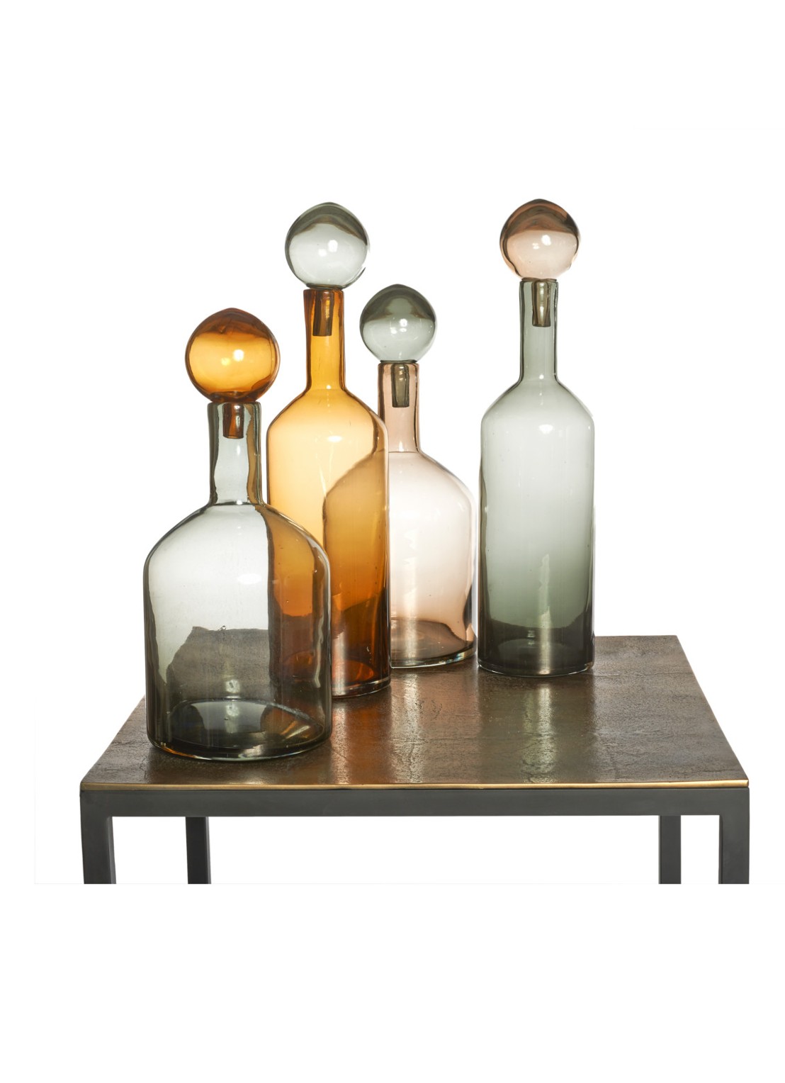 POLSPOTTEN Bubble & Bottles flessen set van 4 - detail grijs