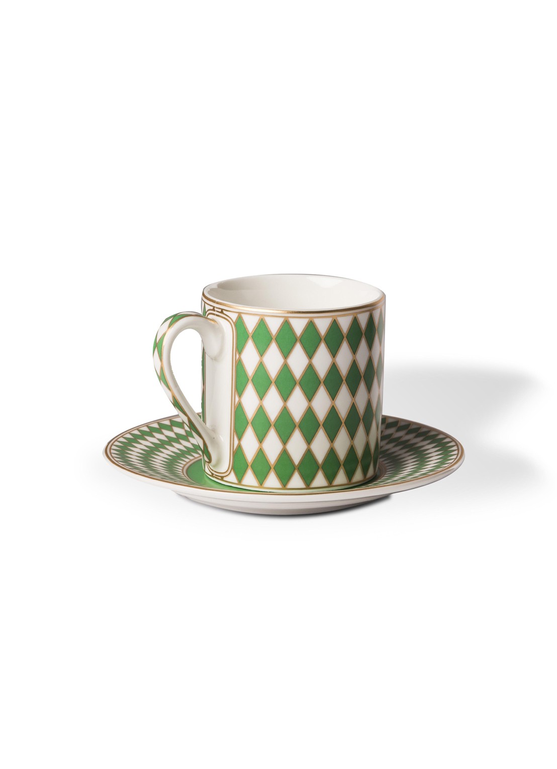 POLSPOTTEN Chess espressokopje met schotel 10 cl set van 4 - detail 4 groen