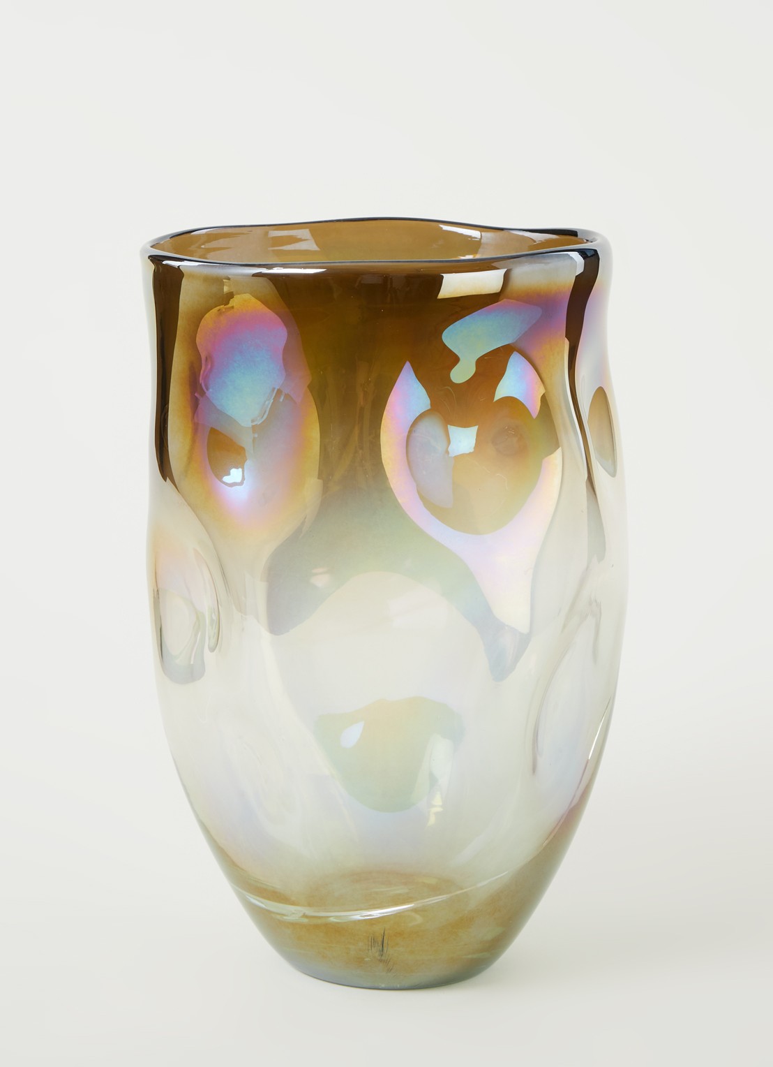 POLSPOTTEN Collision Amber vaas 30 cm - voorkant 2 geelgoud