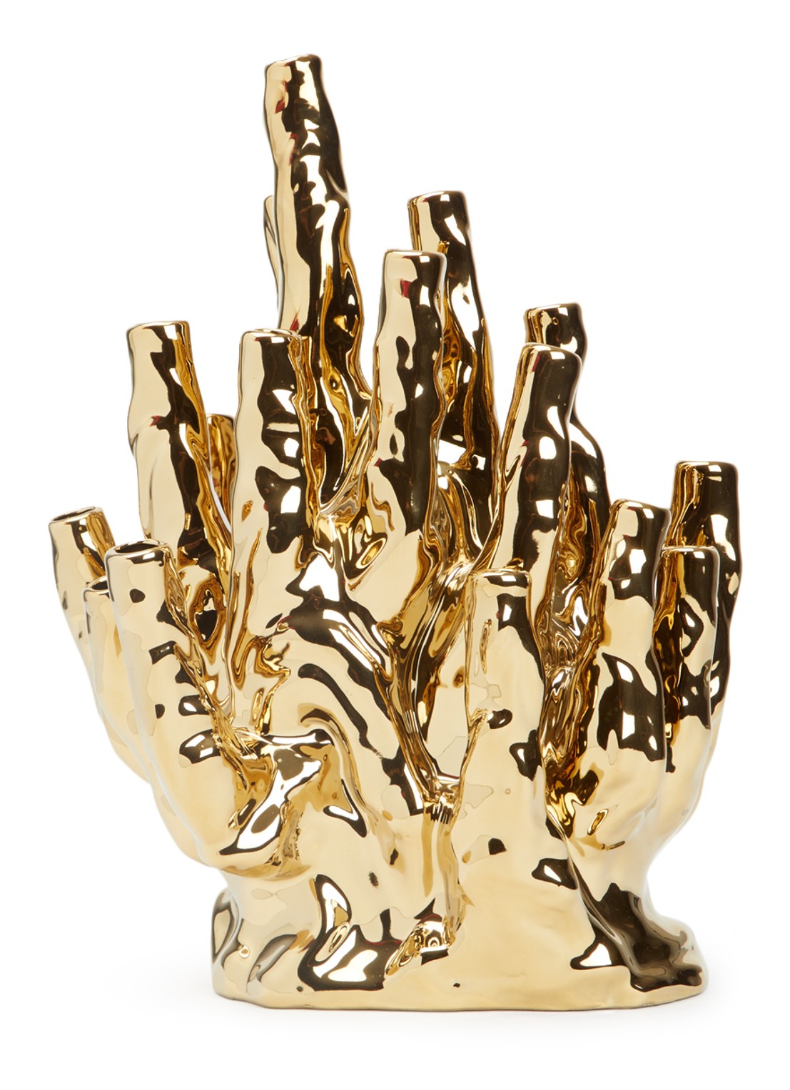 POLSPOTTEN Coral tulpenvaas 45 cm - voorkant goud