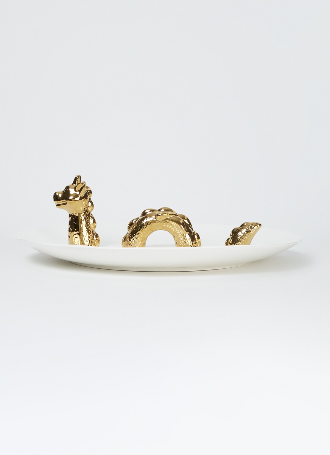 POLSPOTTEN Dragon serveerplank 40 cm - detail 3 goud