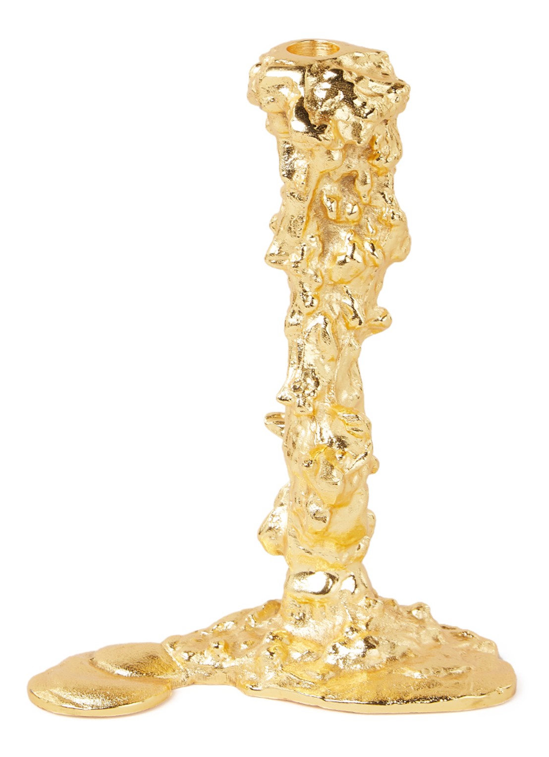 POLSPOTTEN Drip kandelaar 24 cm - voorkant goud